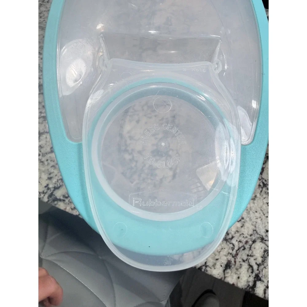 Rubbermaid Cereal Keeper 1.5 Gal 24 Cup Teal Lid Food Storage Set of 2